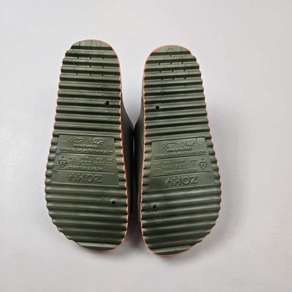 Green Slide Sandals with Silver Buckles - Picture 7 of 7